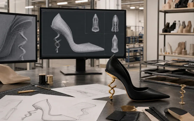 High heel 3D digital twin validation for follow-up collection development